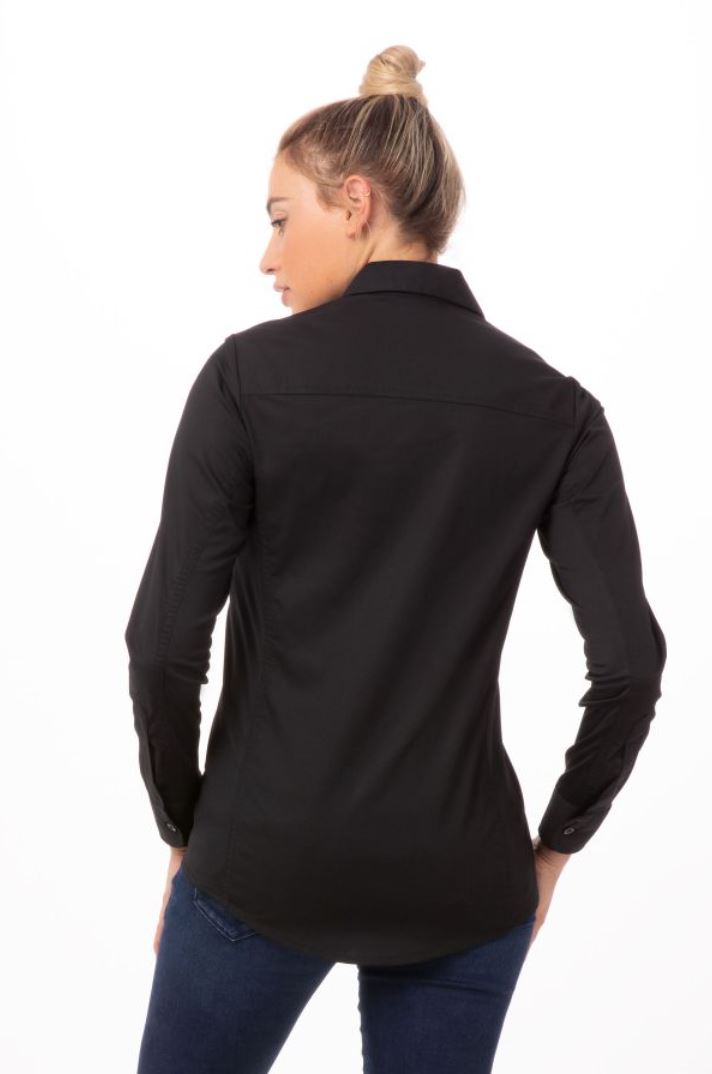 SHELBY Stretch-Damenbluse Zip-Front